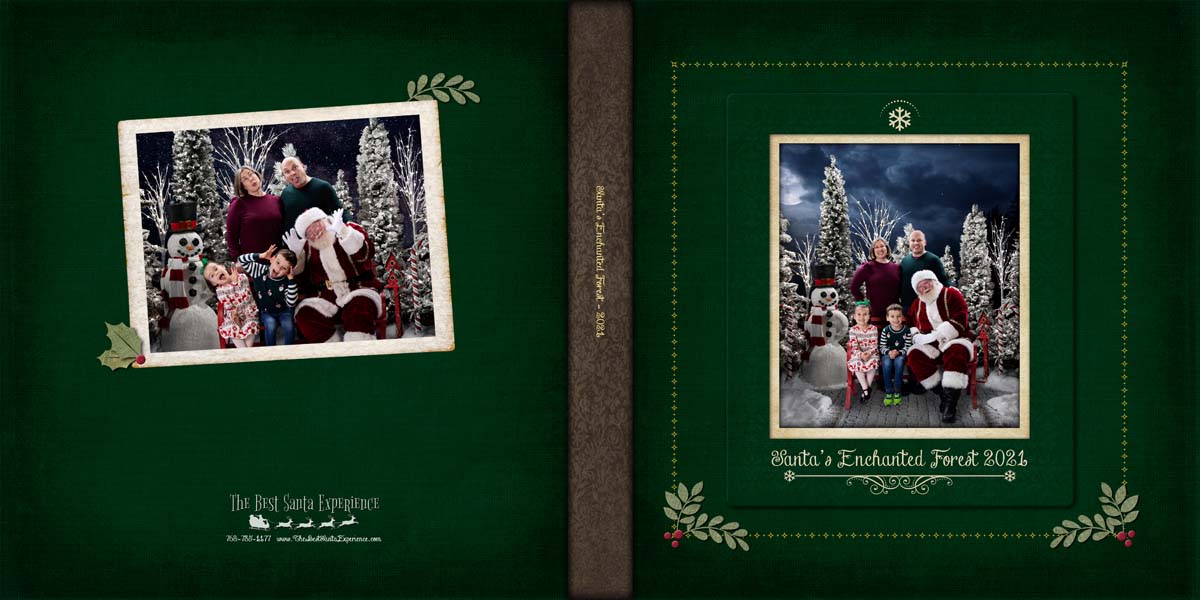 A "Classic Green" cover from an Heirloom Santa Storybook created at The Best Santa Experience.